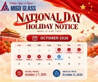 MIGO Glass 2026 Xitoy milliy kuni bayrami haqida xabarnoma